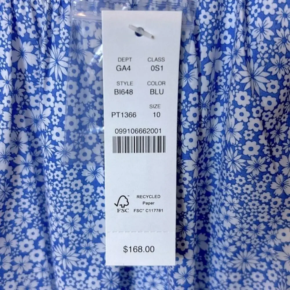 NWT J. Crew X Liberty floral back cut out dress